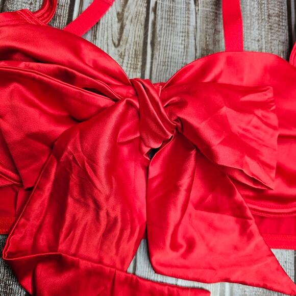 Adore Me holiday christmas lined Gynger bow bra Women's plus size 1x - Picture 3 of 6